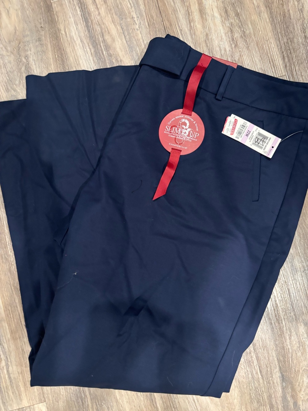 Charter Club Womens Slim It Up Navy Pants Size 22W